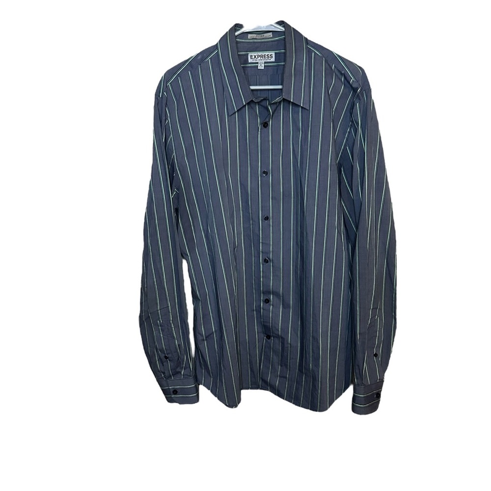 Express Striped Long Sleeve Button Down Shirt XL 17 17.5